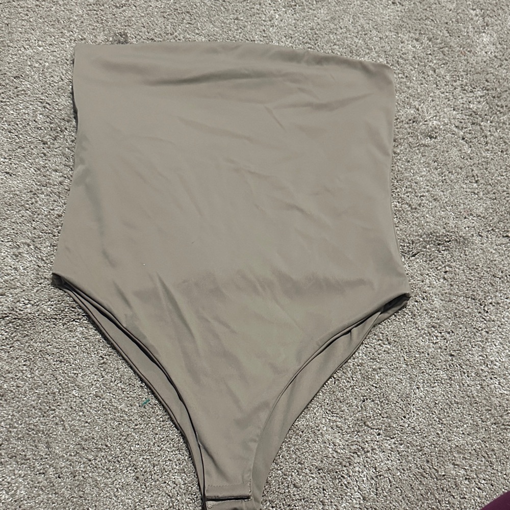 Stylish Taupe Shoulders off Bodysuit